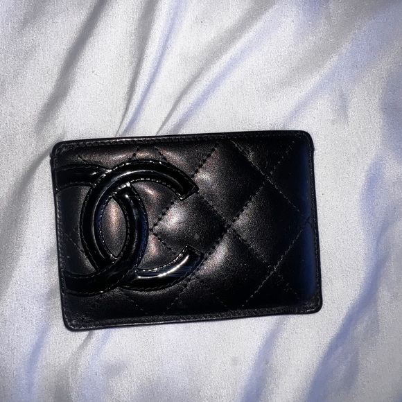 Authentic Black Chanel Cardholder with Pink Interior - Picture 1 of 7